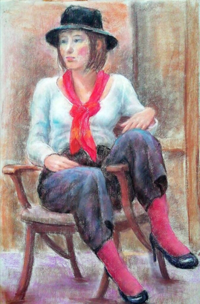 赤いアクセントの肖像