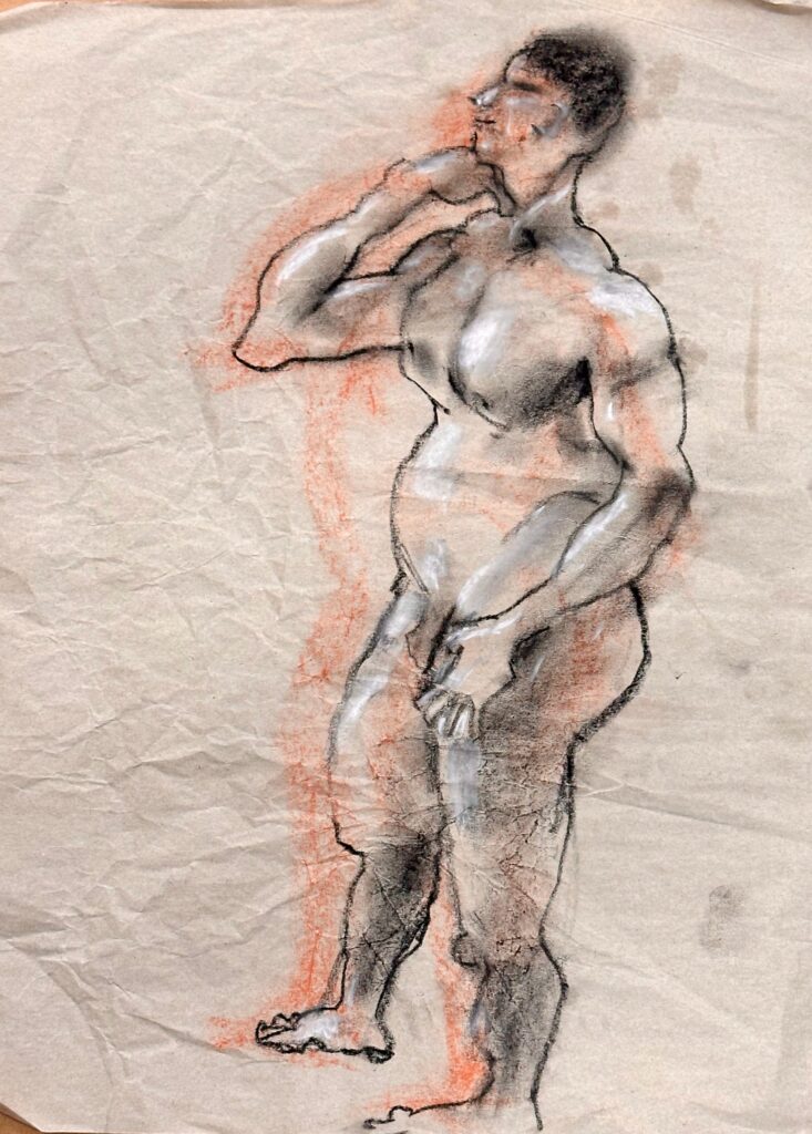 男性ヌード　立ちポーズ