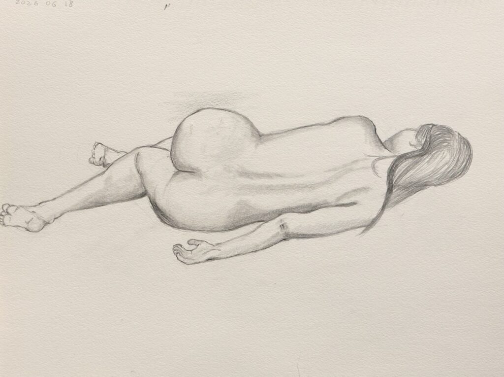 横たわる素描
